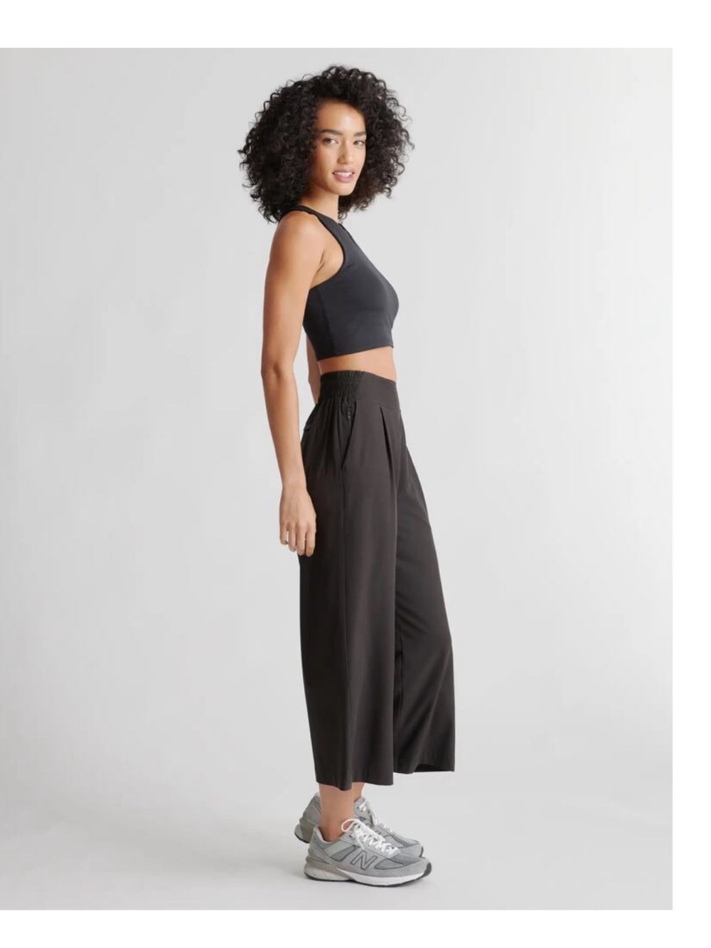 Quince Performance Tech Wide Leg Commuter Cropped Pant Size Small